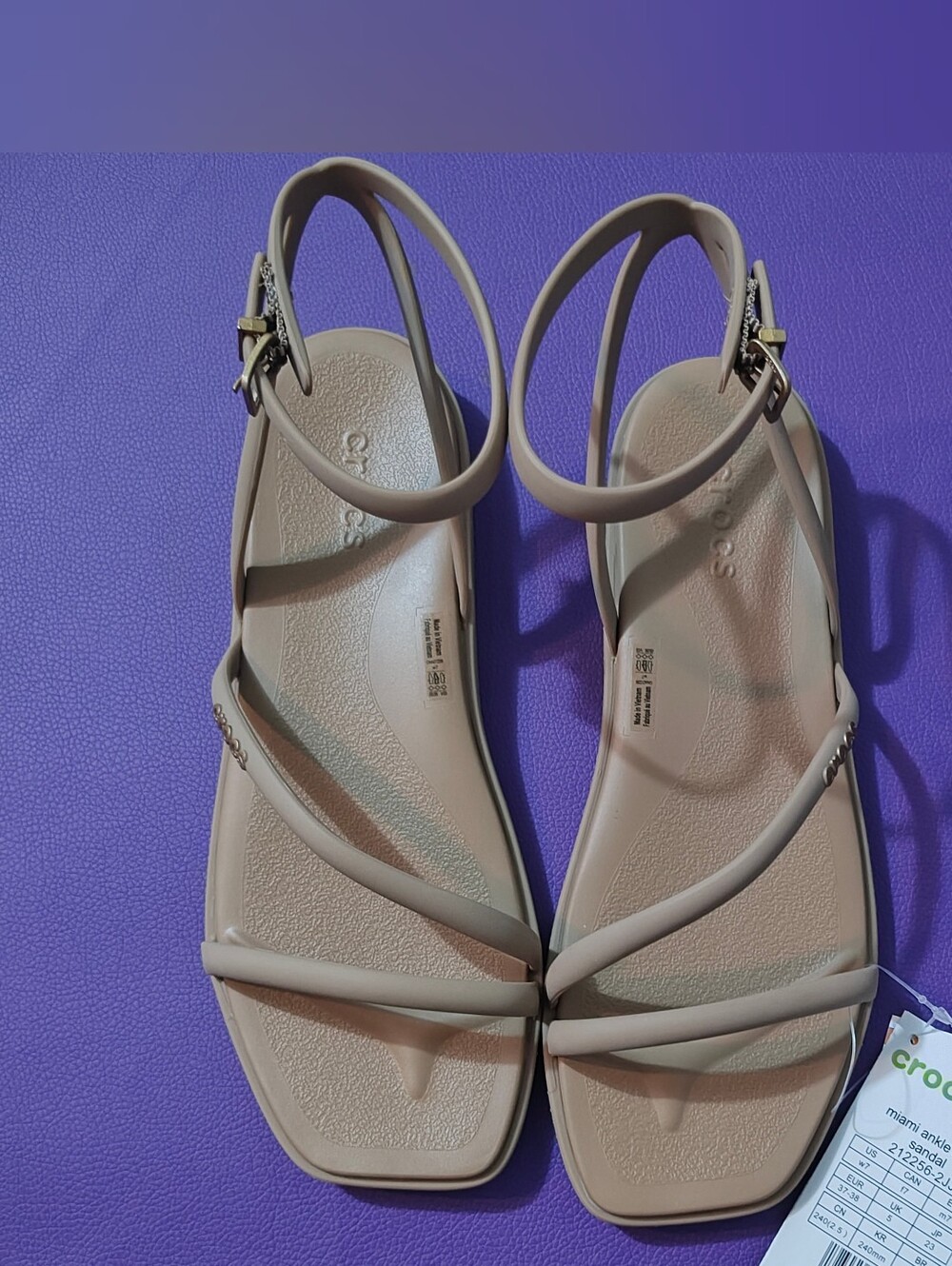 CROCS Women’s Beige Strappy Ankle Sandals